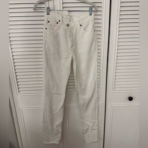 Agolde asymmetrical white jeans size 23
